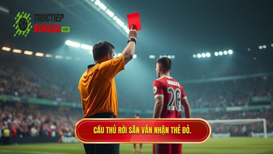 1. Cầu thủ rời sân vẫn nhận thẻ đỏ.
