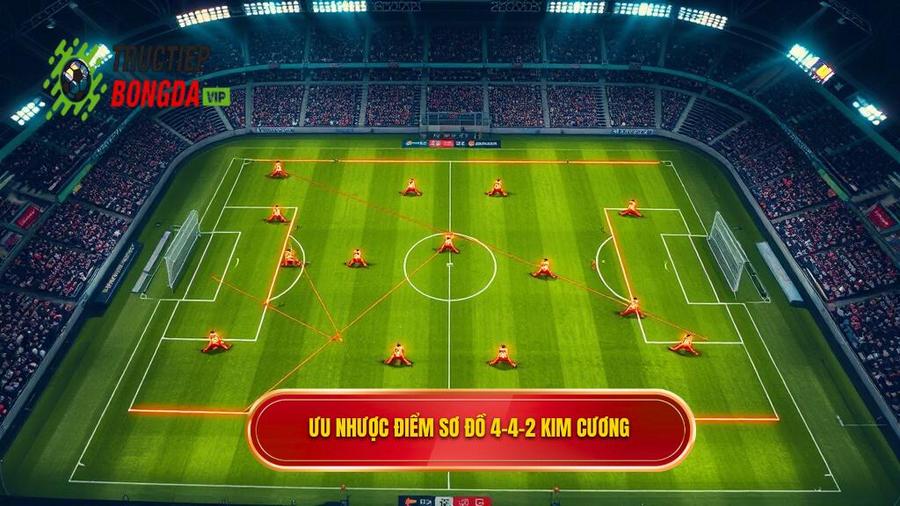 3. Ưu nhược điểm sơ đồ 4-4-2 kim cương